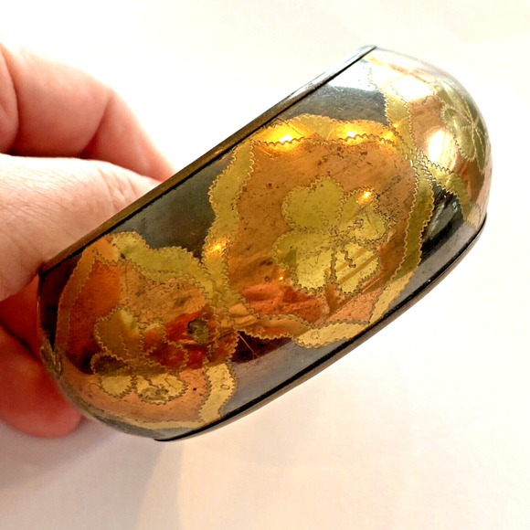 Chunky Brass Bangle Bracelet Silver Gold & Copper Finish Made in India Boho - Picture 8 of 8